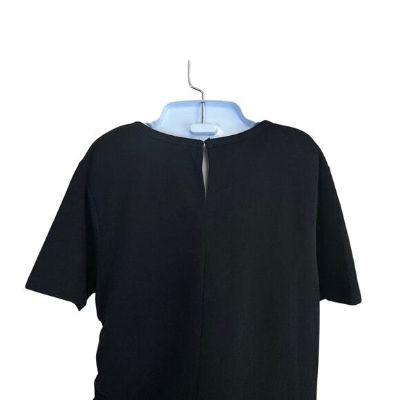 New Line & Dot Ratha Soft Knit T-Shirt Dress Ruched Side Tie Crew Neck Sz L - Picture 9 of 12